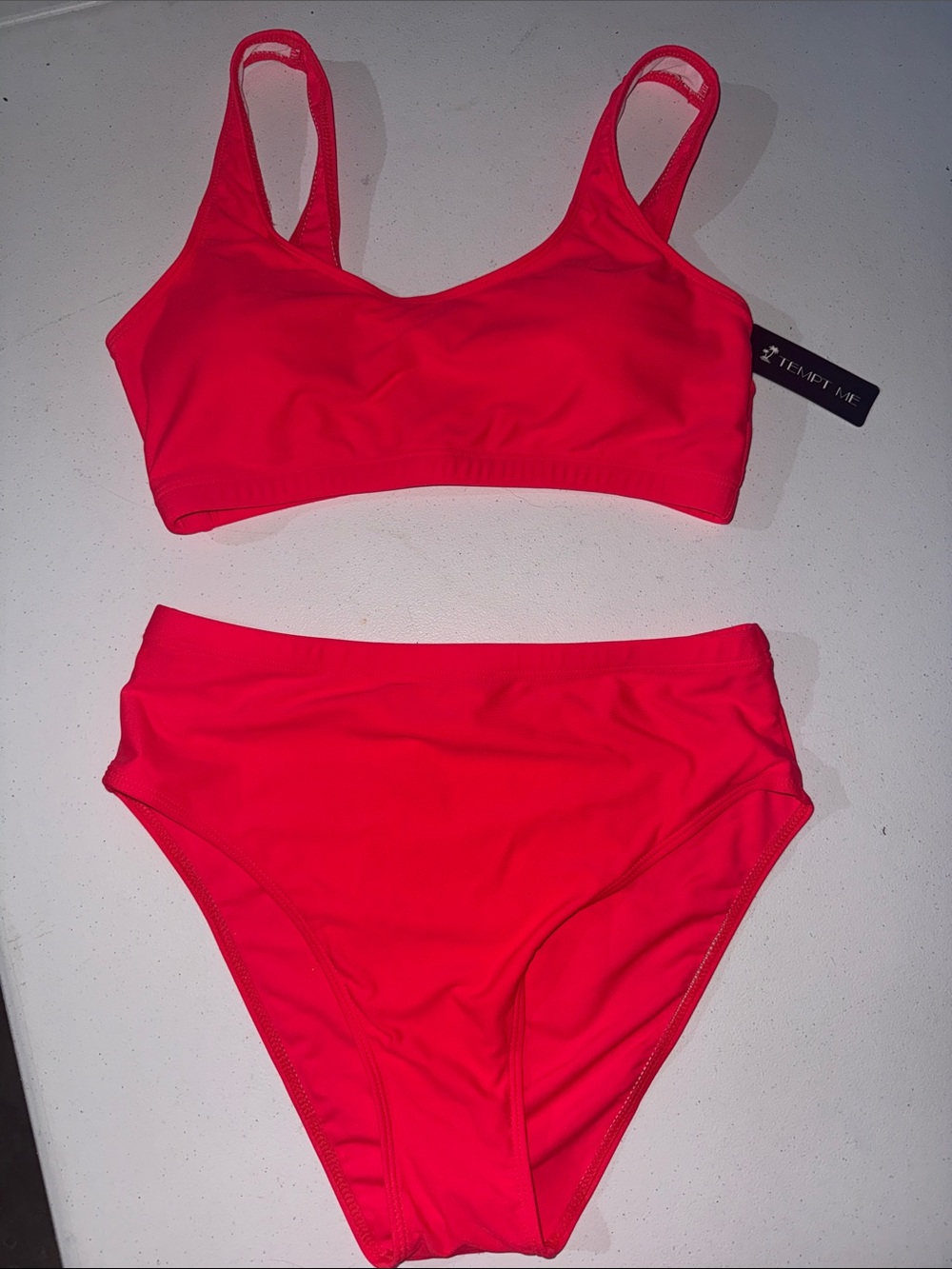 Temple Me High-Waist Bikini Set in Bright Pink